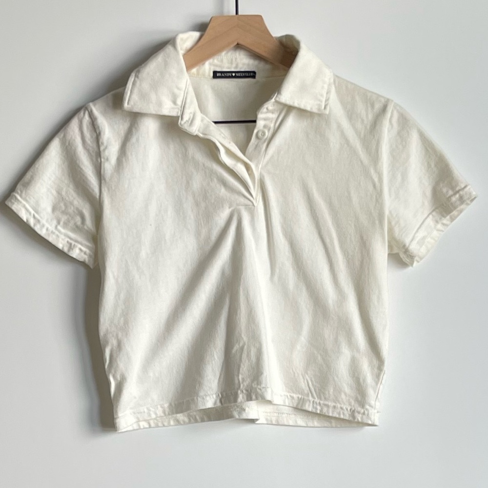 Brandy Melville Cropped Collared Top